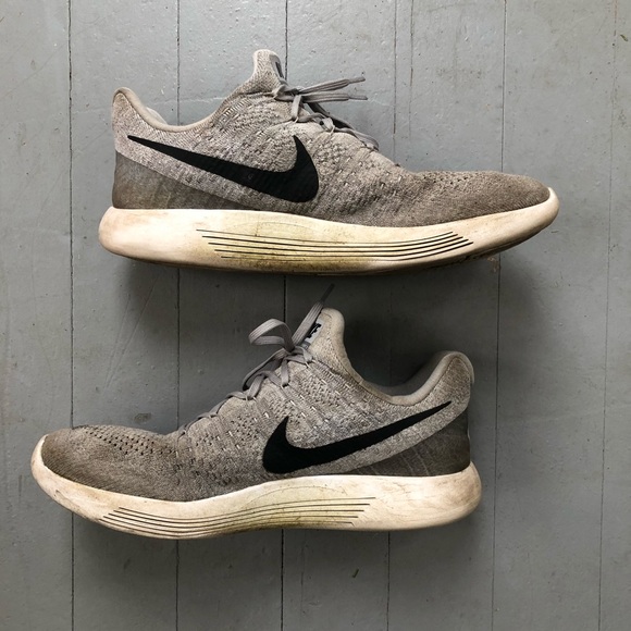 Nike Lunarlon Running Shoes 13 Grey Black - Picture 4 of 5